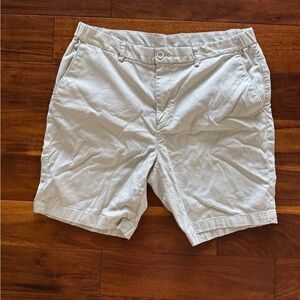 Porter & Ash Men's Chino Shorts‎ Size 38 Light Gray Flat Front Casual